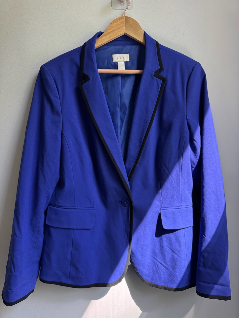 LOFT Royal Blue Blazer with Black Trim Y2K EUC